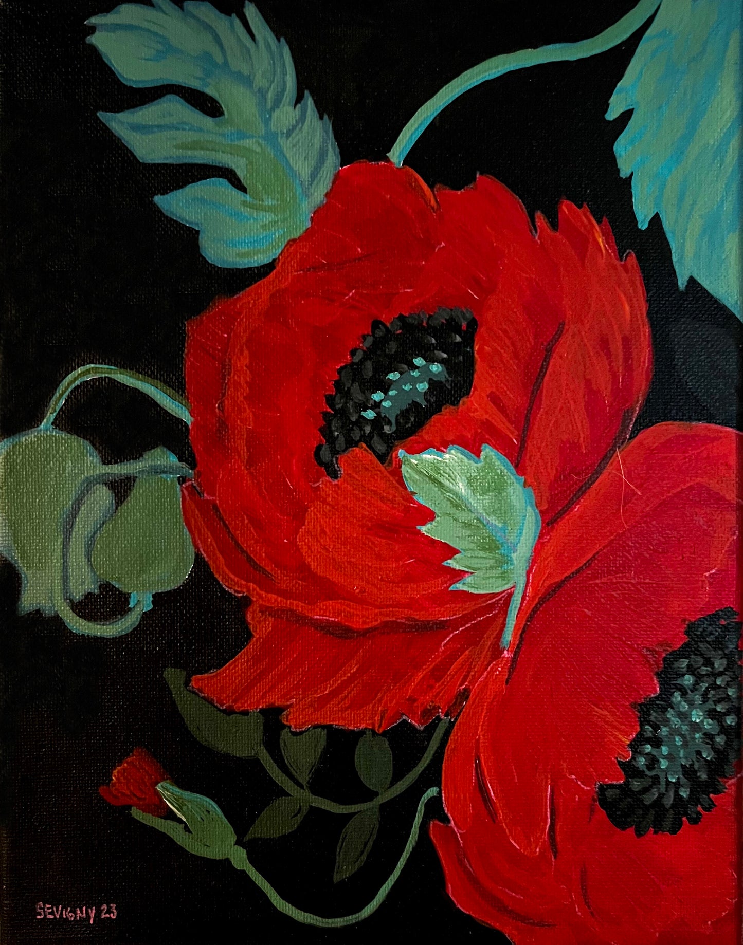 Dark Poppies Original
