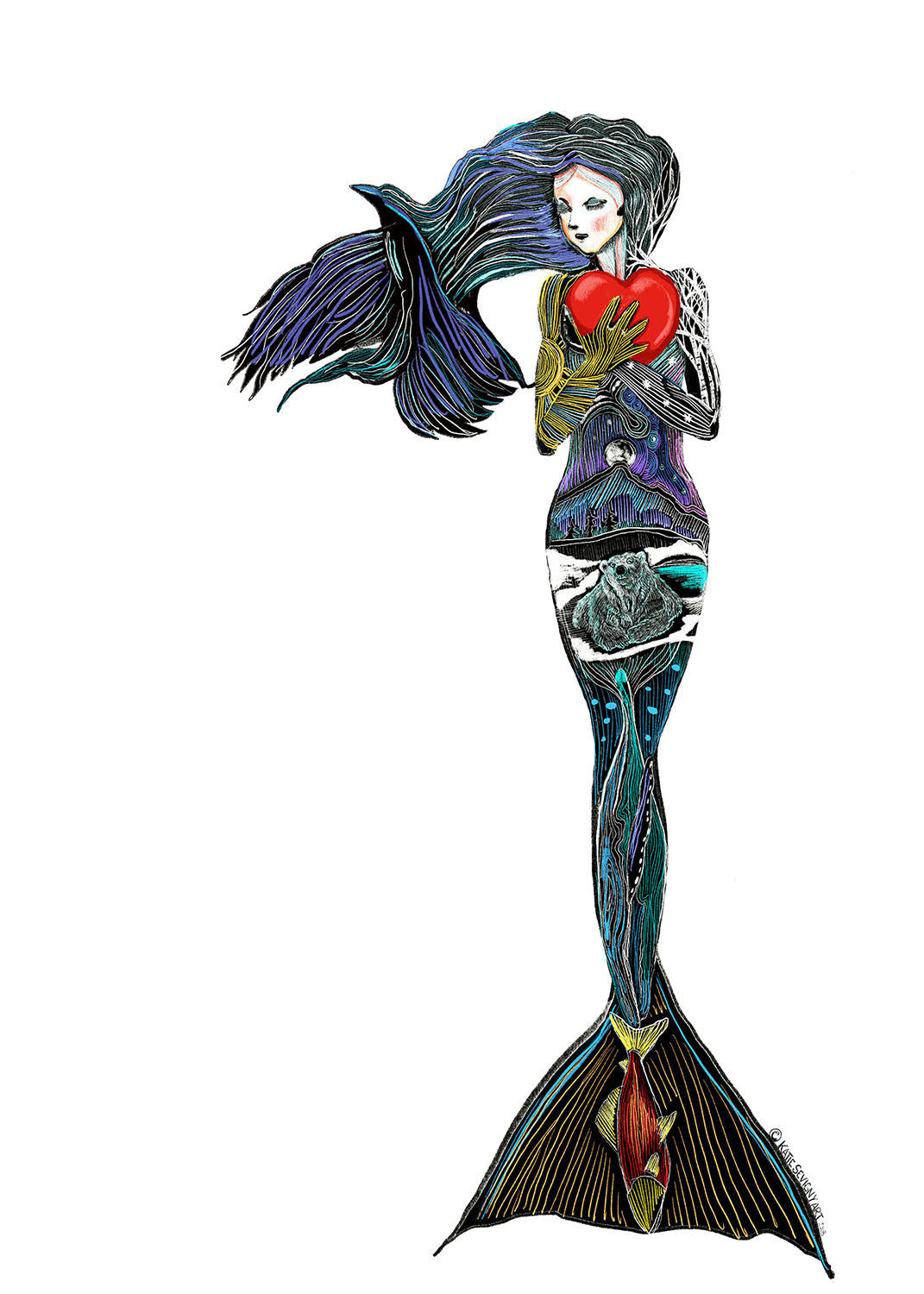 GOTHIC MERMAID STICKER