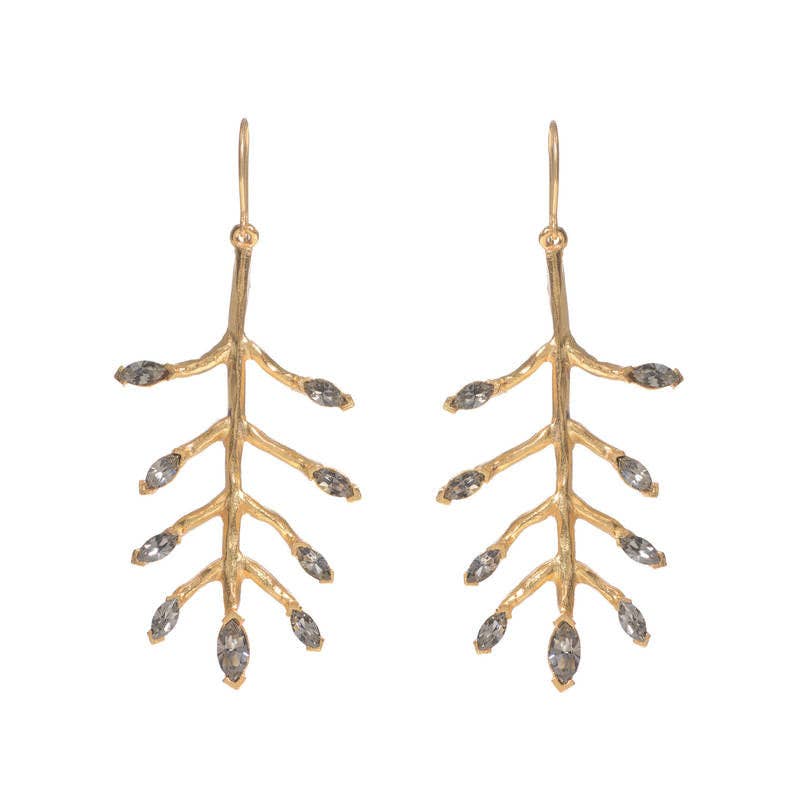Branch Earrings in Gold Finish