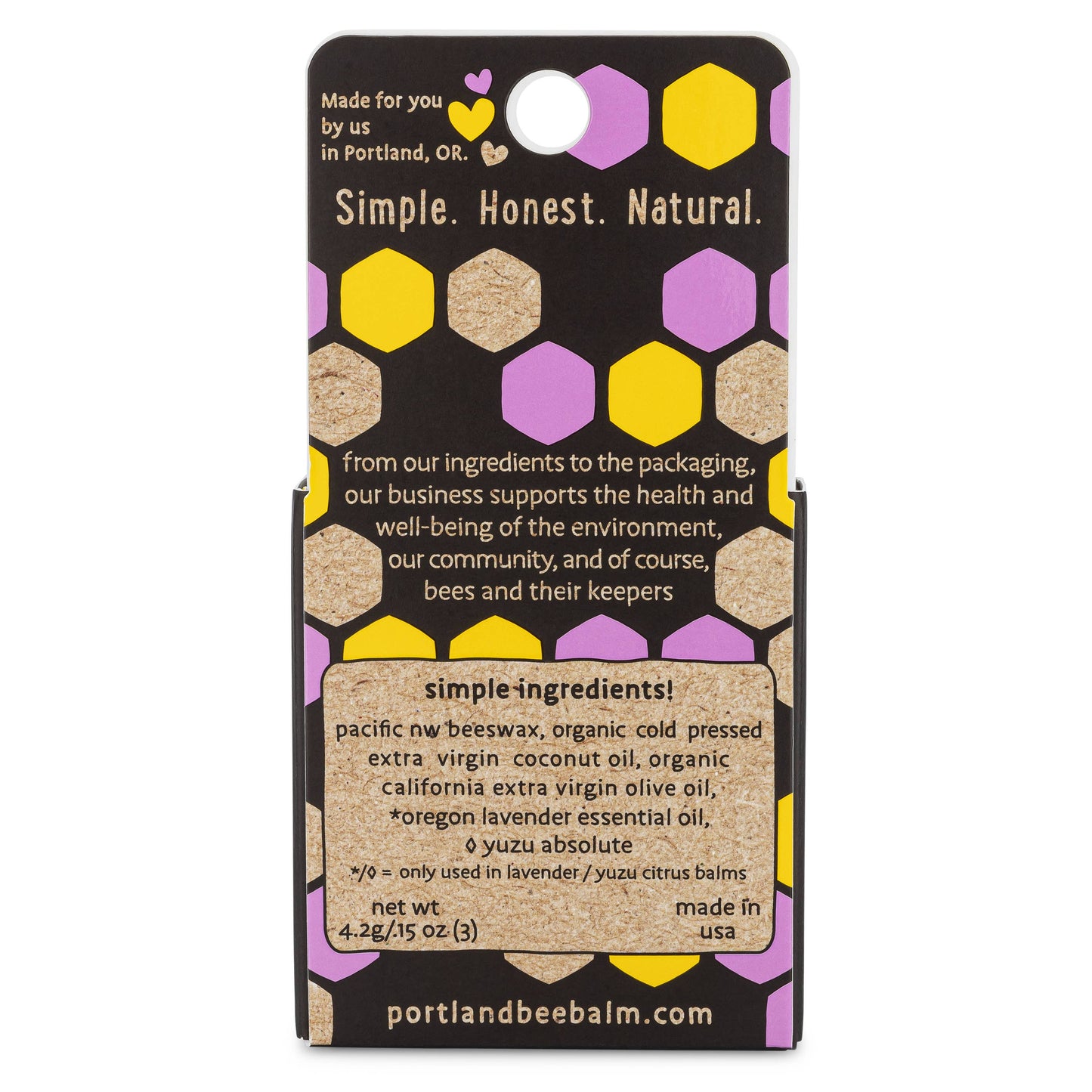 Beeswax Lip Balm 3-Pack (Lavender, Yuzu Citrus, Unscented)