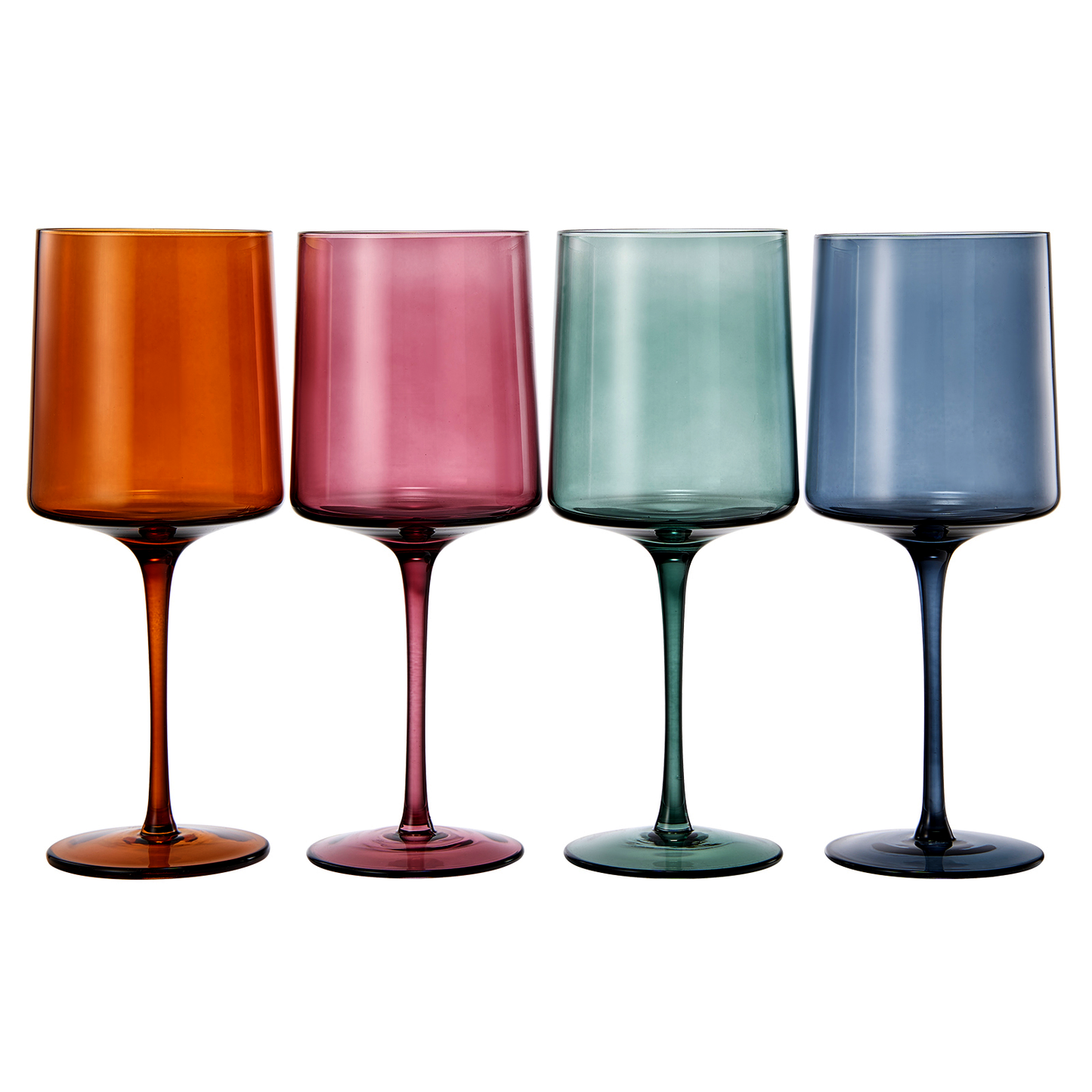 Colored Square Crystal Wine Glass 13.5 oz