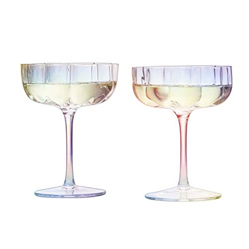 Flower Elegant Champagne & Cocktail Coupes - Iridescent