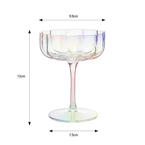 Flower Elegant Champagne & Cocktail Coupes - Iridescent