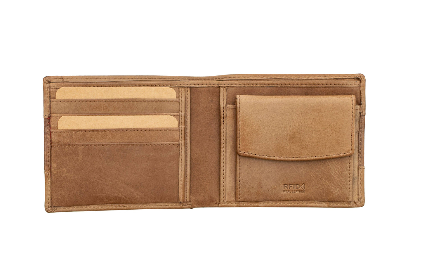 Columbia RFID Bifold Leather Wallet - 1113: Cognac Stripe