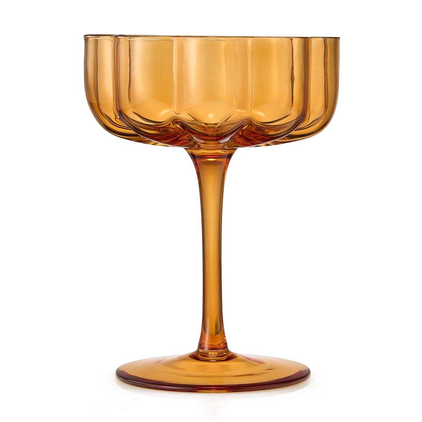 Elegant Flower Champagne & Cocktail Coupes - Amber