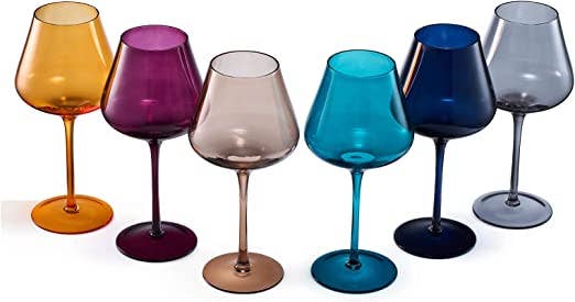 Jewel Colored Crystal Wine Glass