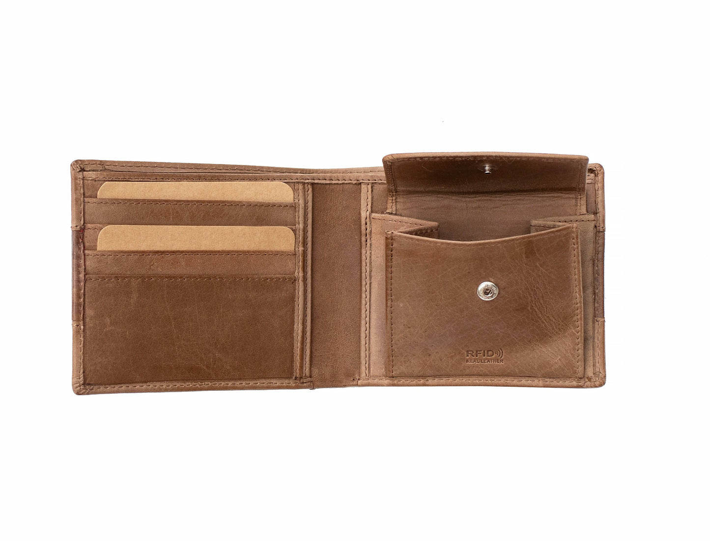 Columbia RFID Bifold Leather Wallet - 1113: Cognac Stripe