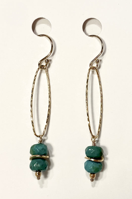 TURQUOISE GOLD OVALS