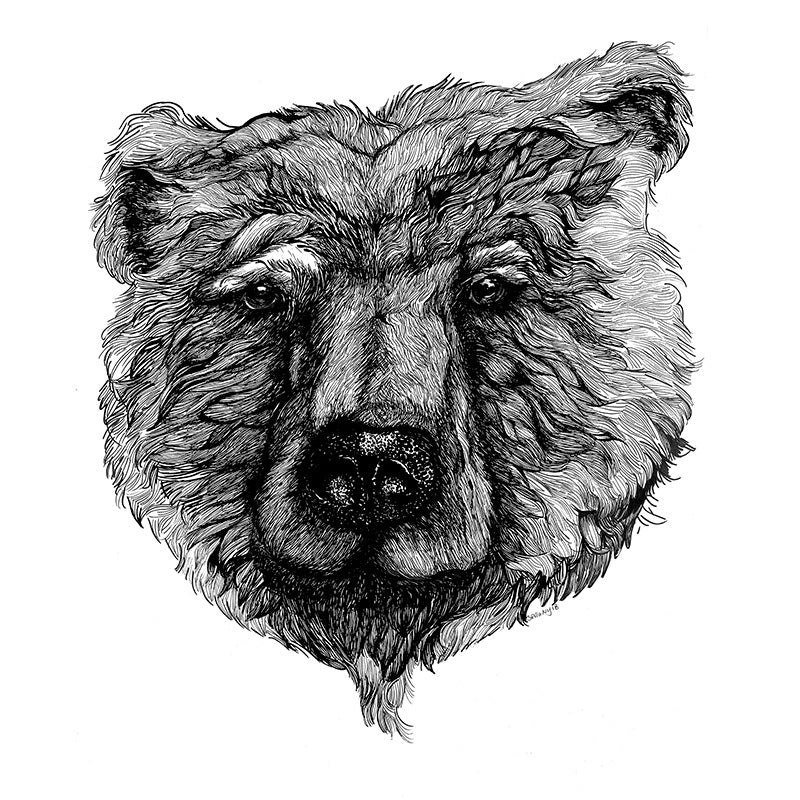 B&W BEAR (Square)