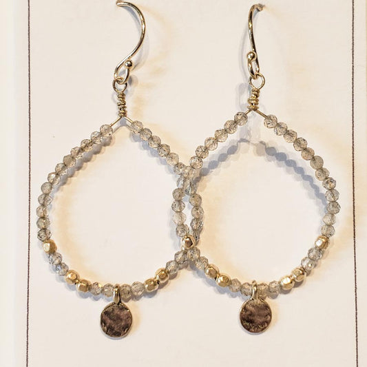 Labradorite with Sterling Coin Earrings