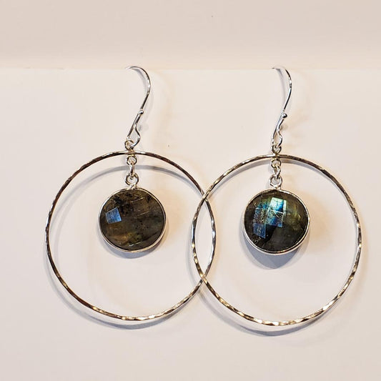 Labradorite Sterling Round Earrings