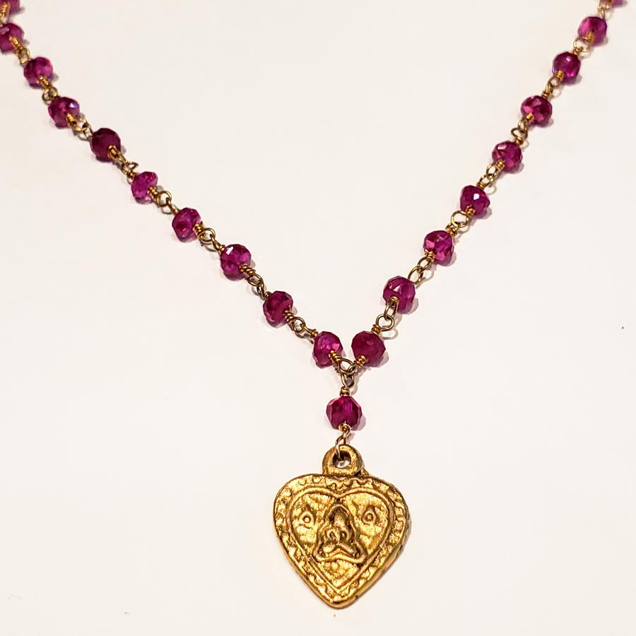 Raw Ruby Necklace