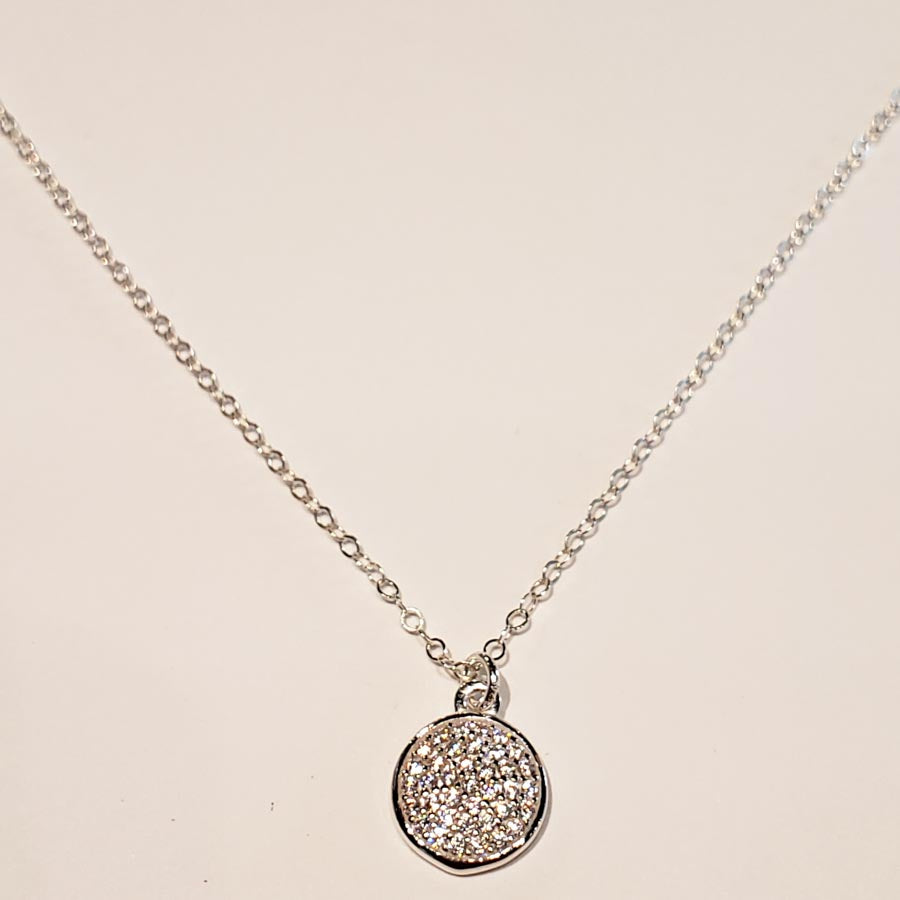 CZ Round Sterling Necklace