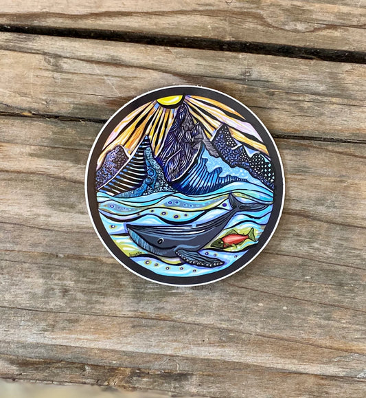 CIRCLE WHALE STICKER