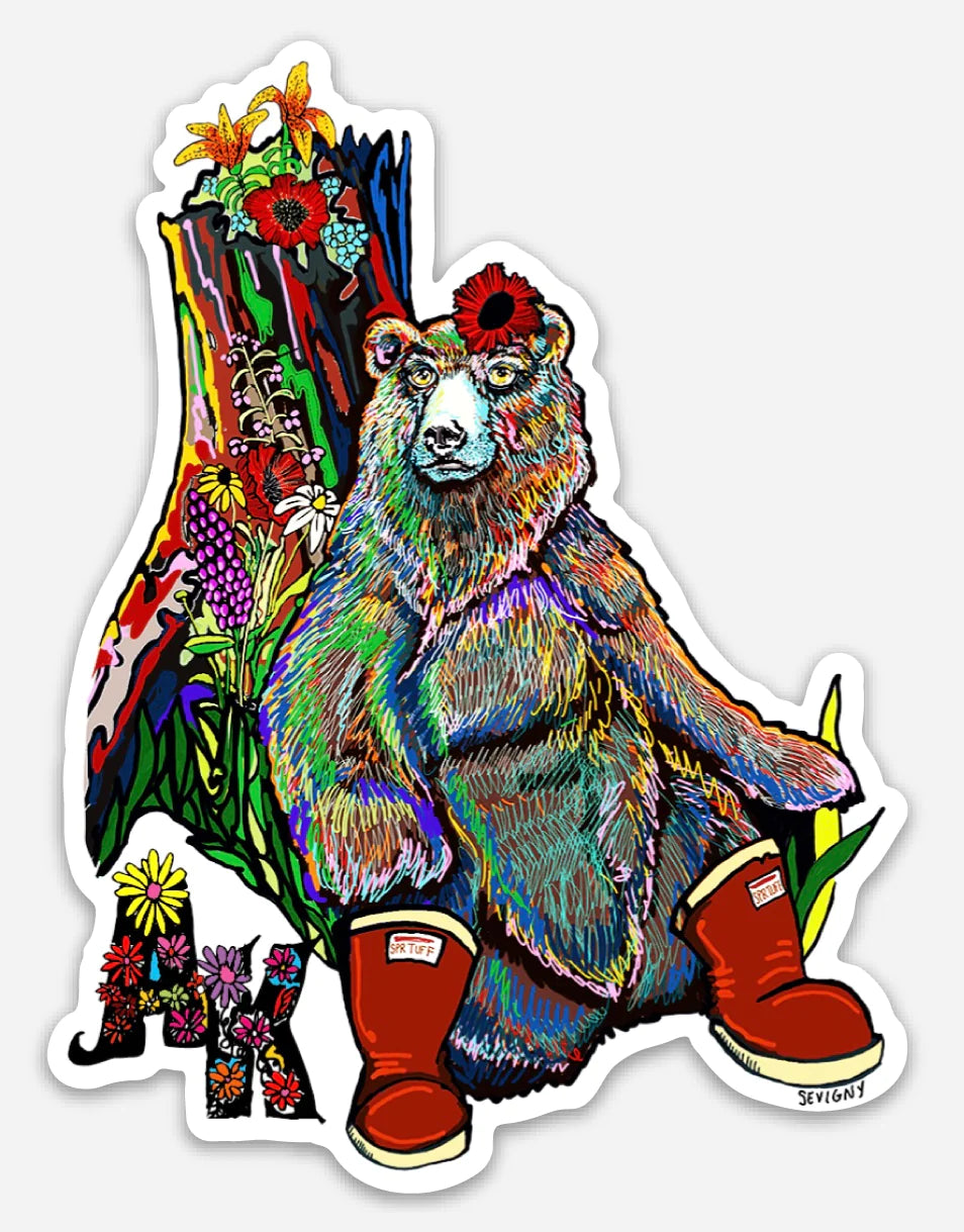 BEAR IN BOOTS STICKER