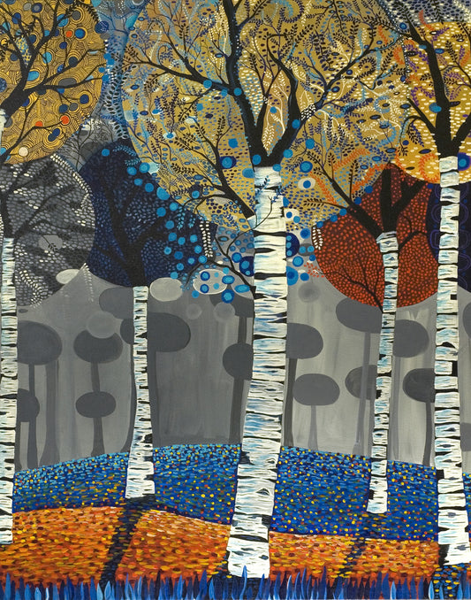 ORANGE AND BLUE TREES