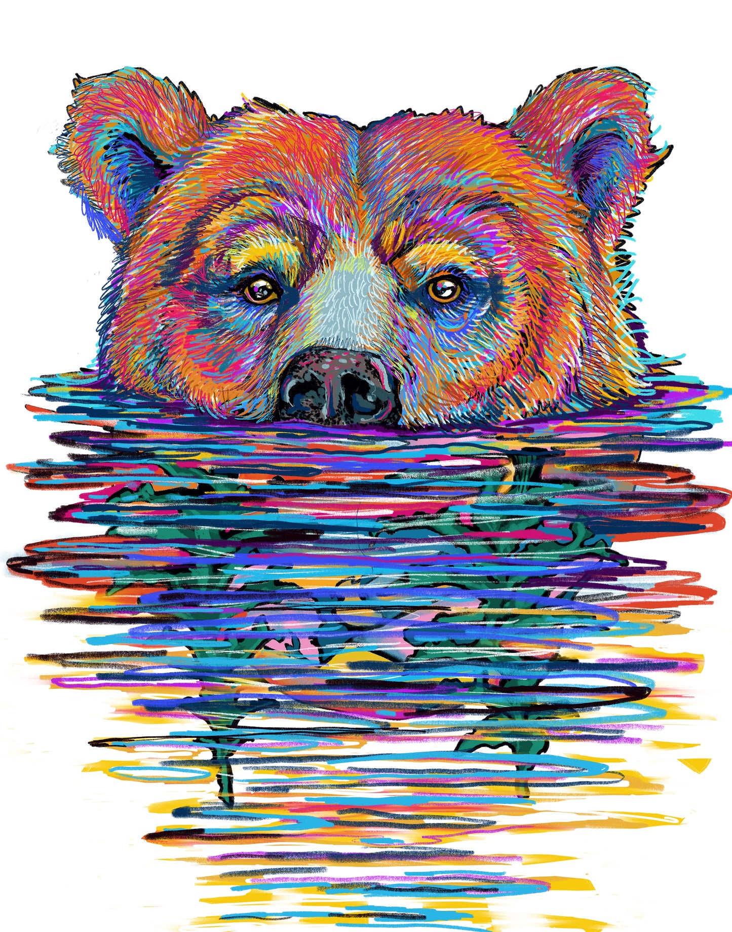 SWIMMING BEAR