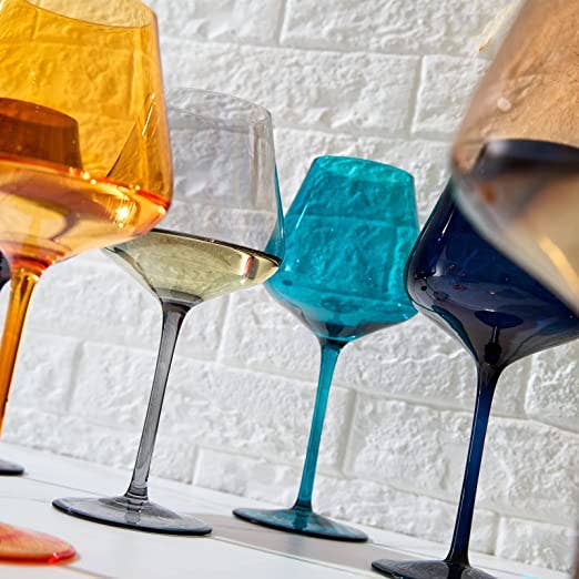 Jewel Colored Crystal Wine Glass