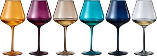 Jewel Colored Crystal Wine Glass