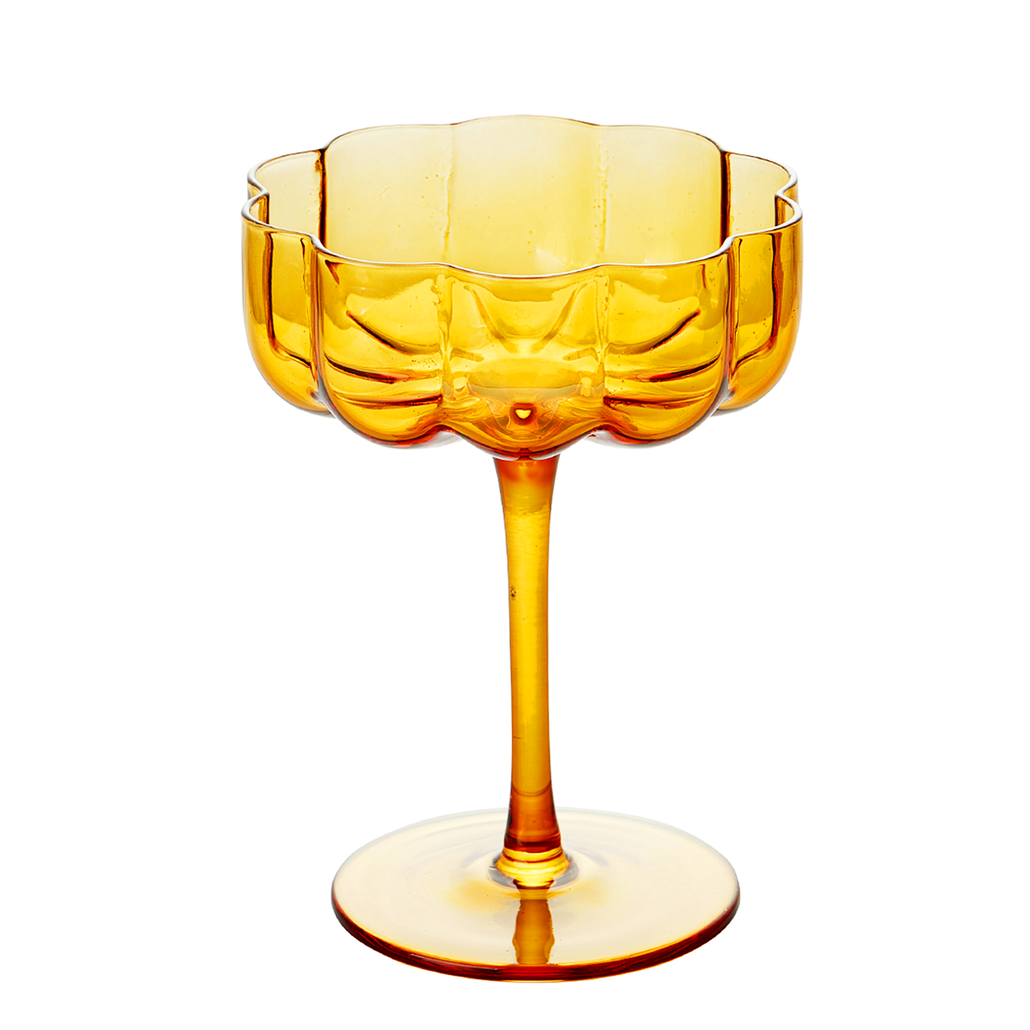 Elegant Flower Champagne & Cocktail Coupes - Amber