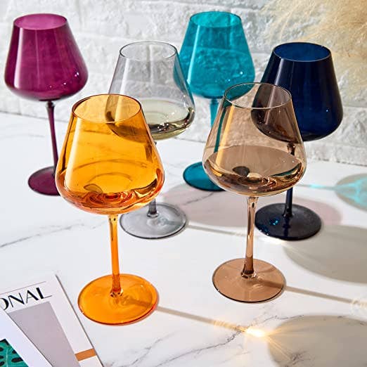 Jewel Colored Crystal Wine Glass