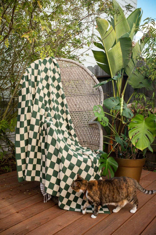 Green Checkered Throw