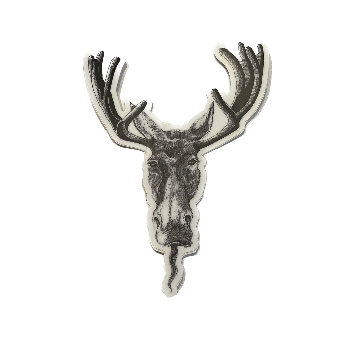 BLACK AND WHITE MOOSE STICKER