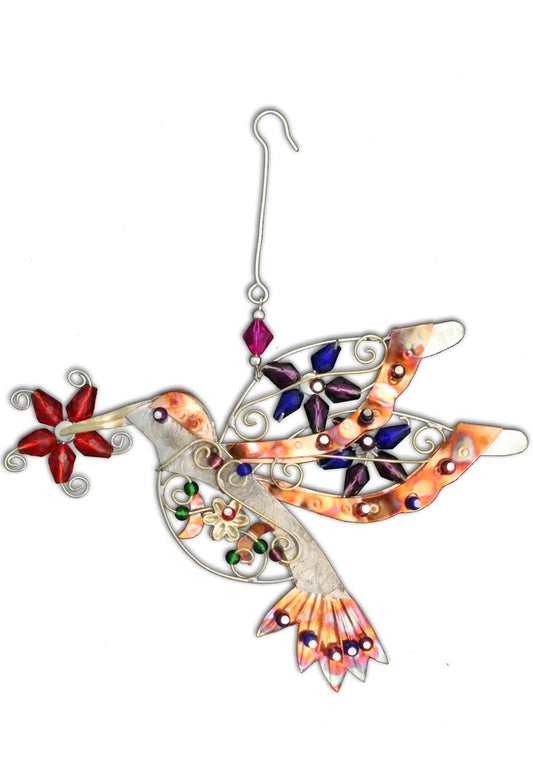 Flower Hummingbird Ornament