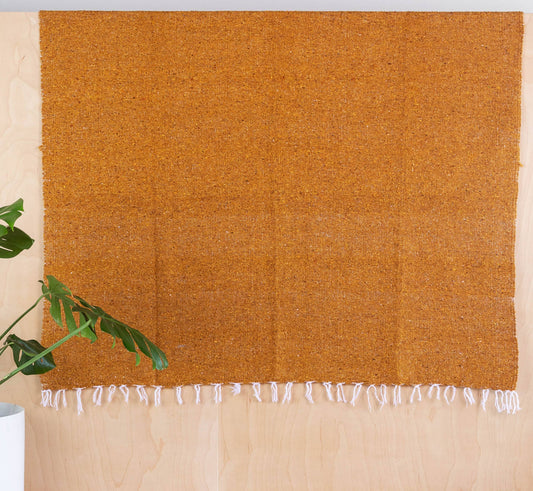 Solid Woven Color Mexican Blankets - Mustard Yellow