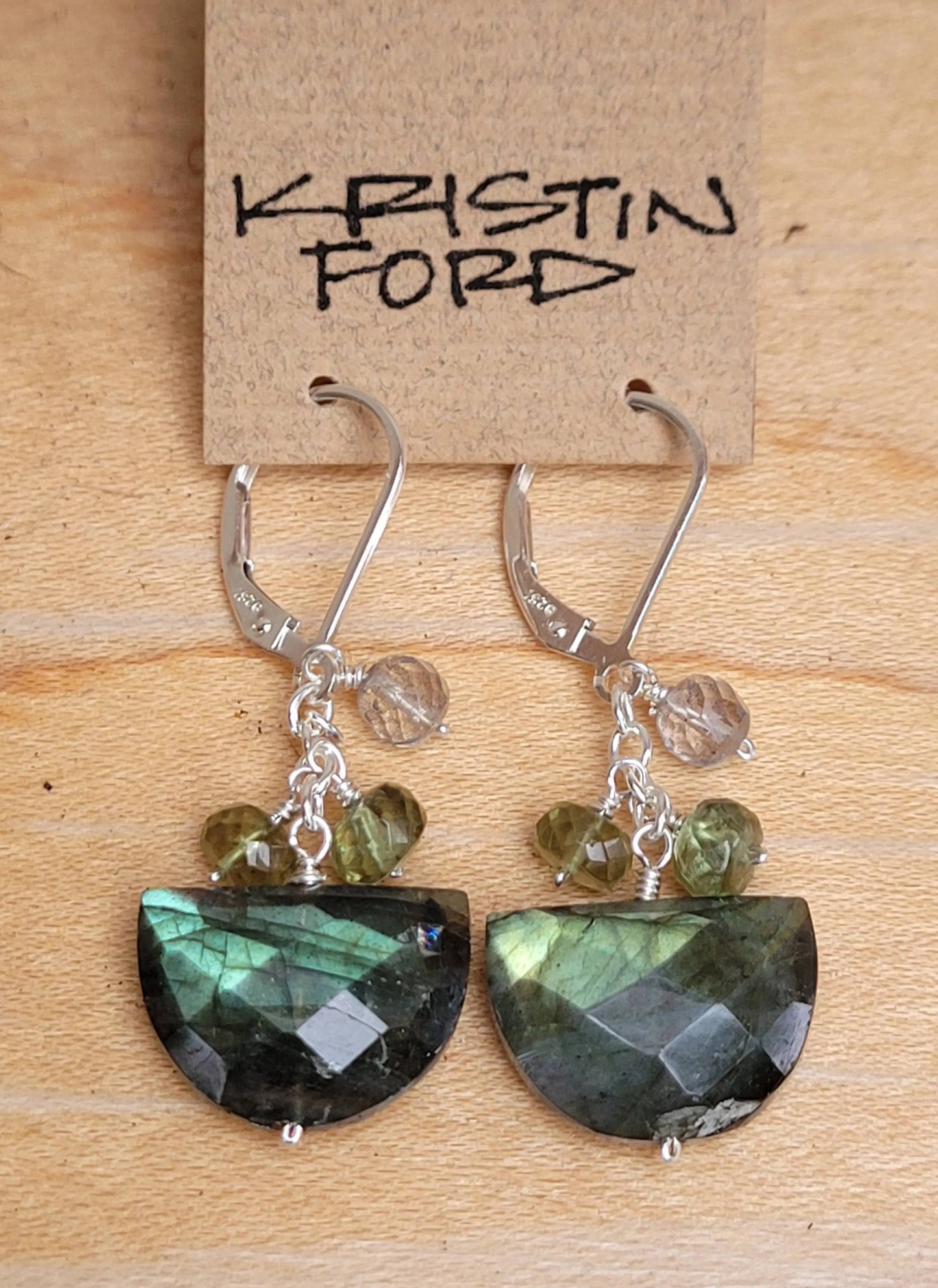 LABRADORITE BOAT EARRINGS