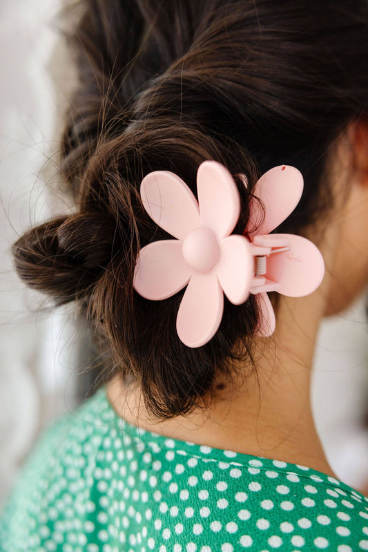 Bubblegum Pink Flower Claw Clip