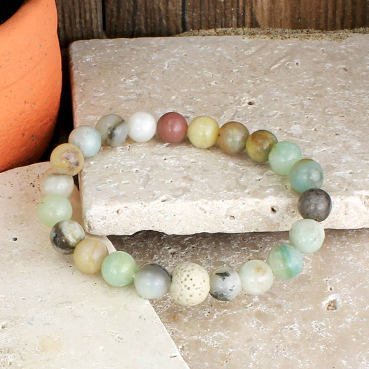 Amazonite Bead Essential Oil Diffuser Bracelet