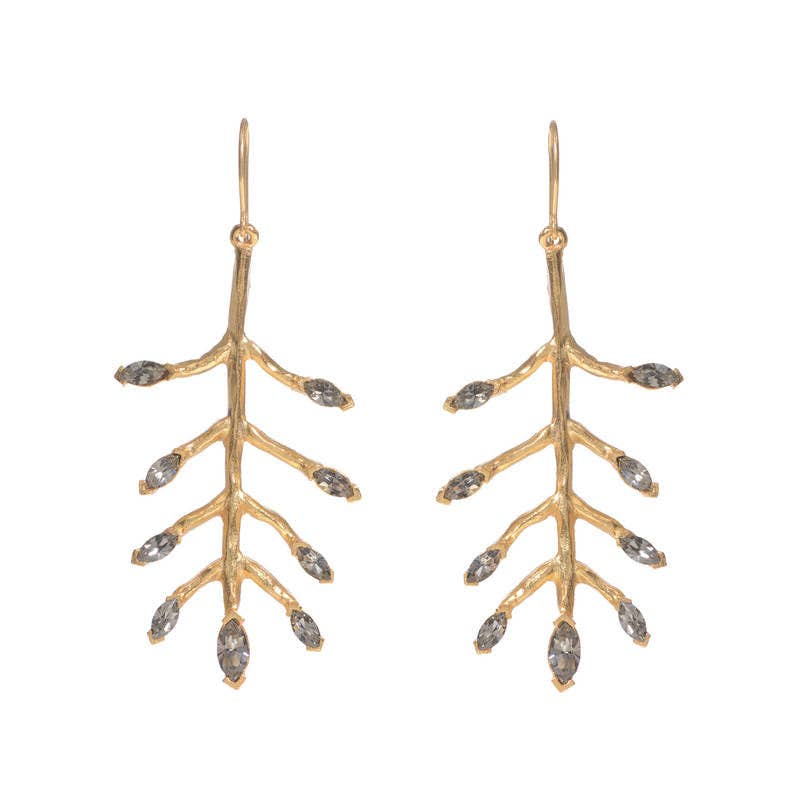 Branch Earrings in Gold Finish