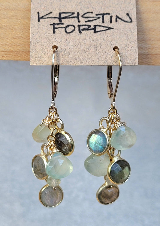 LABRADORITE PREHNITE EARRINGS