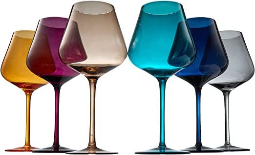 Jewel Colored Crystal Wine Glass