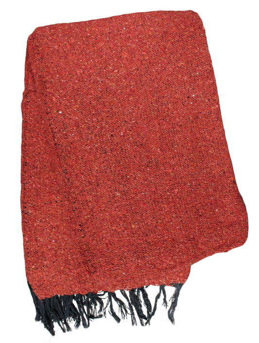 Solid Woven Color Mexican Blankets - Burnt Orange