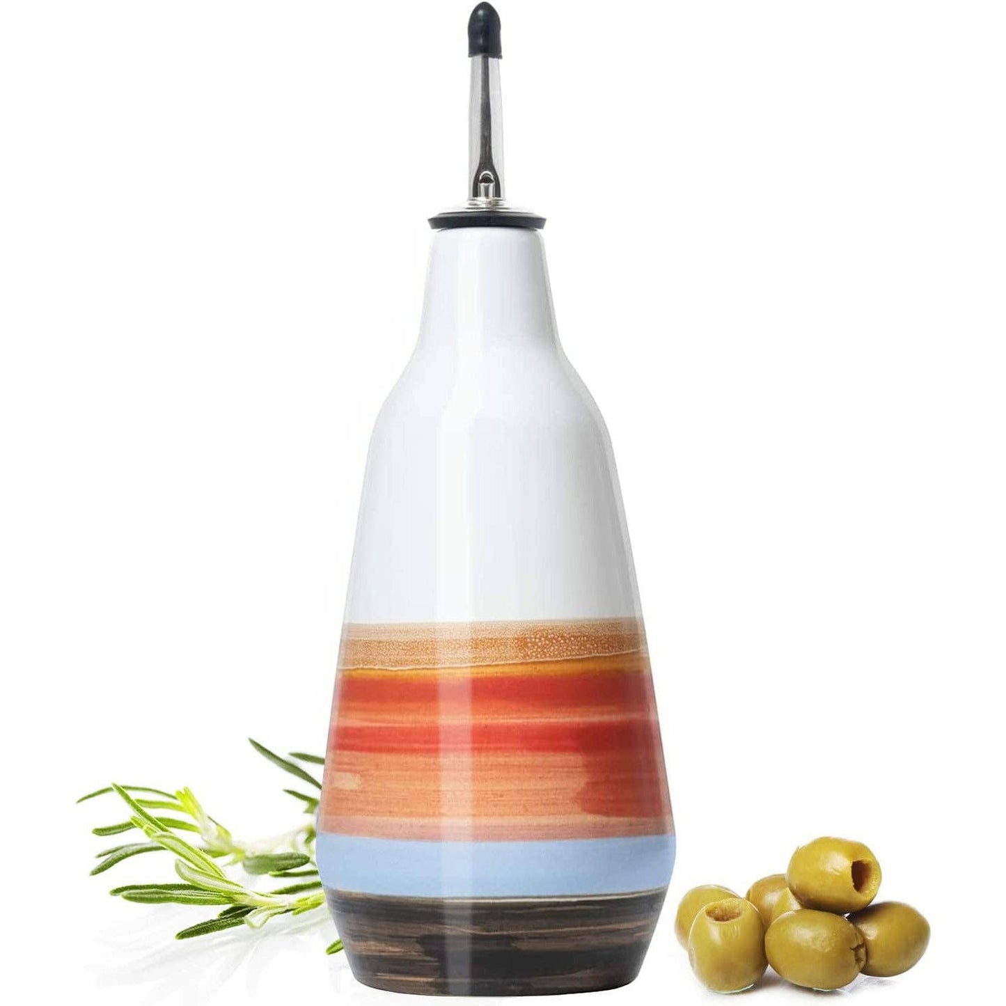 Gute Cruet Ceramic Olive Oil Dispenser Bottle - 400ml